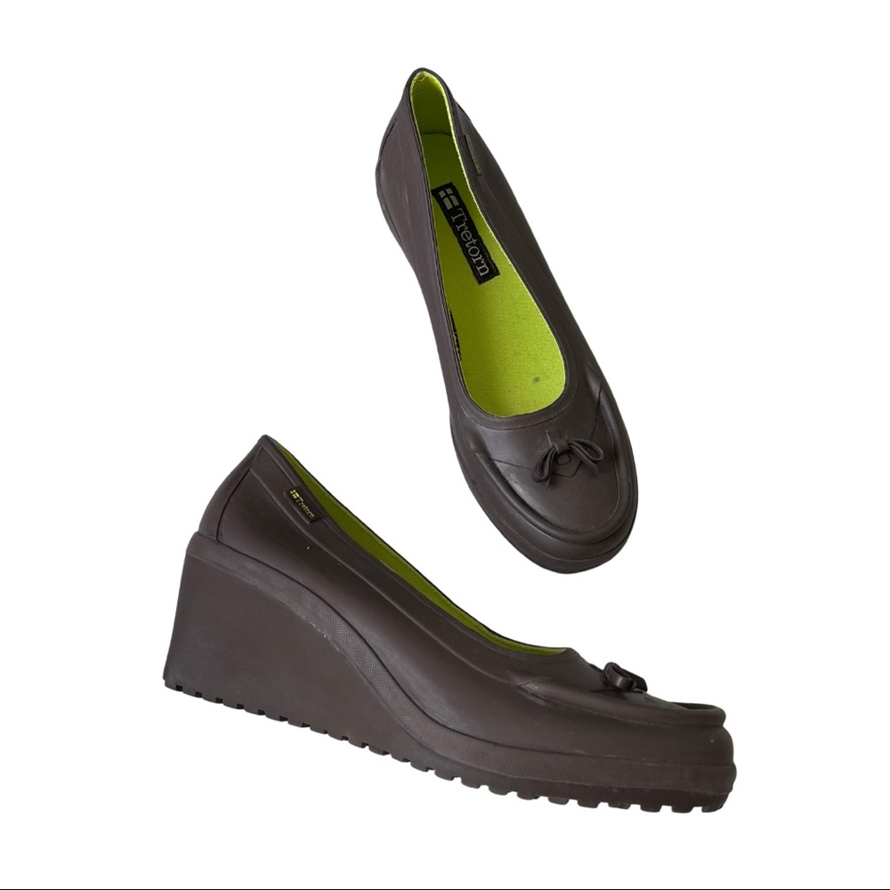 Tretorn Brown Rubber Rain Wedges Size 7.5